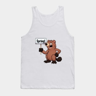 Groundhog With Spring Sign Tank Top